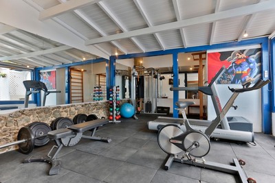 Fitness center with weights