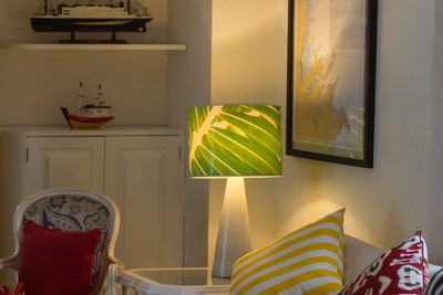 Lamp on side table